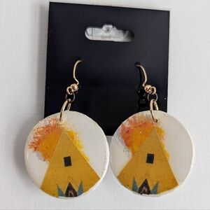 'Midsommar' Burning Temple Handmade Earrings (gold)